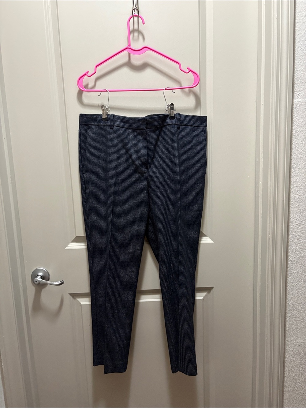 Ann Taylor Petite Navy Textured Trousers